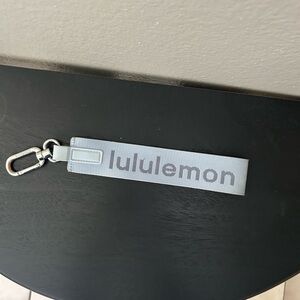 lululemon Gray Logo Keychain Strap with Silver Clasp